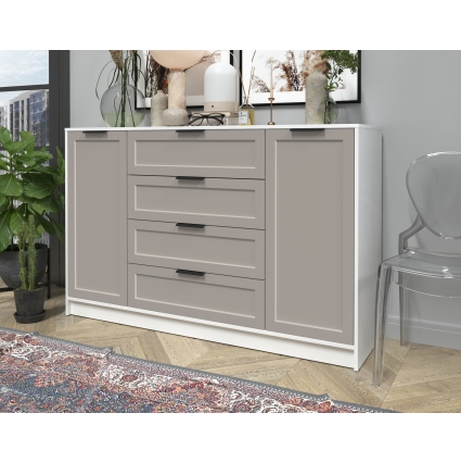 Тумба Тренд КТ-Т160 (Белый ЛДСП/ Луна ЛМДФ) Ш1600 В1020 Г451 Тумба Тренд КТ-Т160 (Белый ЛДСП/ Луна ЛМДФ) Ш1600 В1020 Г451